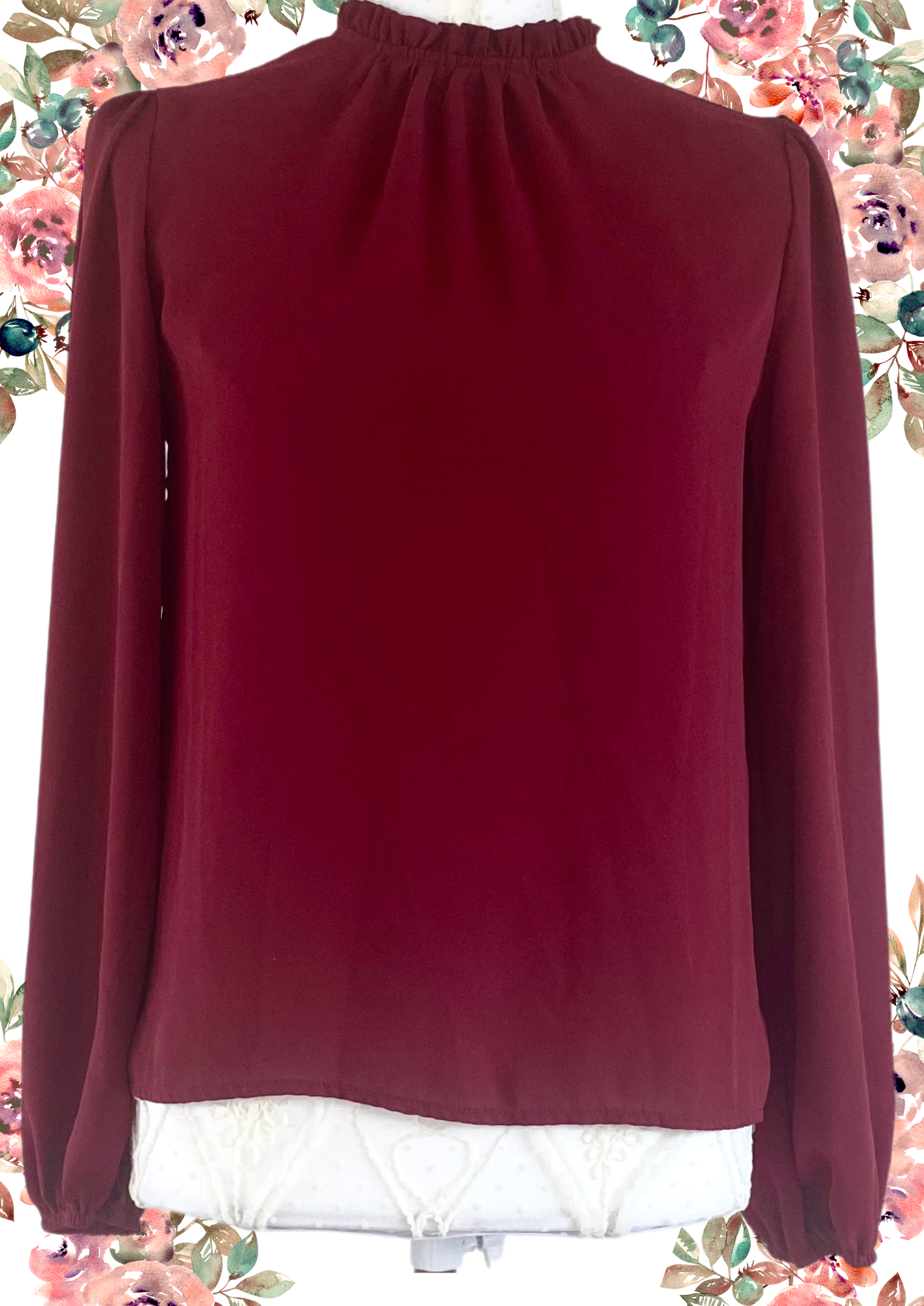 Blouse volante cerise — T.34