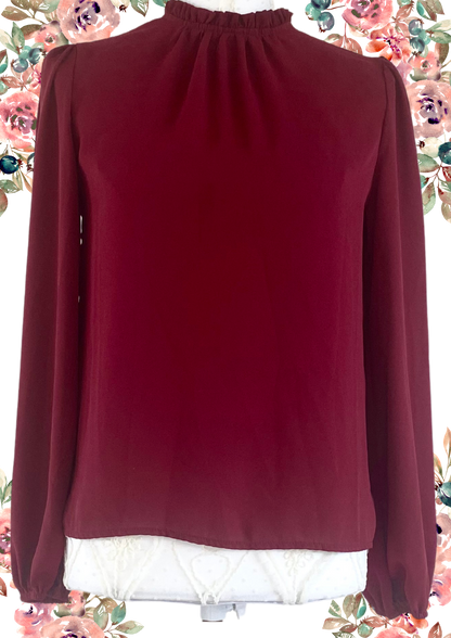 Blouse volante cerise — T.34