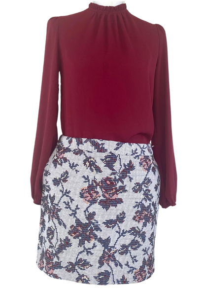 Blouse volante cerise — T.34